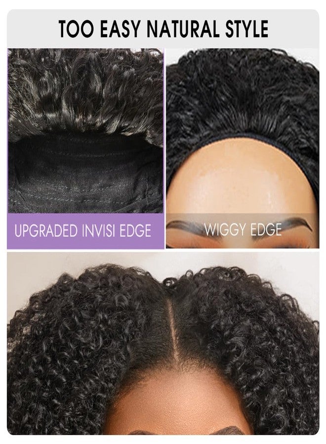 Eooma Half Wig Human Hair 220 Density Kinky Curly half wig Upgrade 3 IN 1 Drawstring Seamless Flip Glueless Wigs for Women Invisible Hairline Beginner Friendly Headband Wig 18 Inch - Image 5